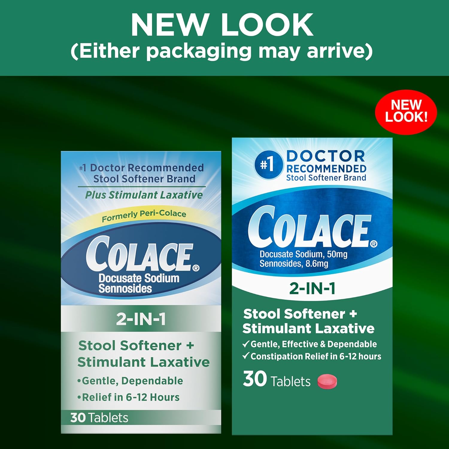 COLACE 2-IN-1 TABLETS 60CT