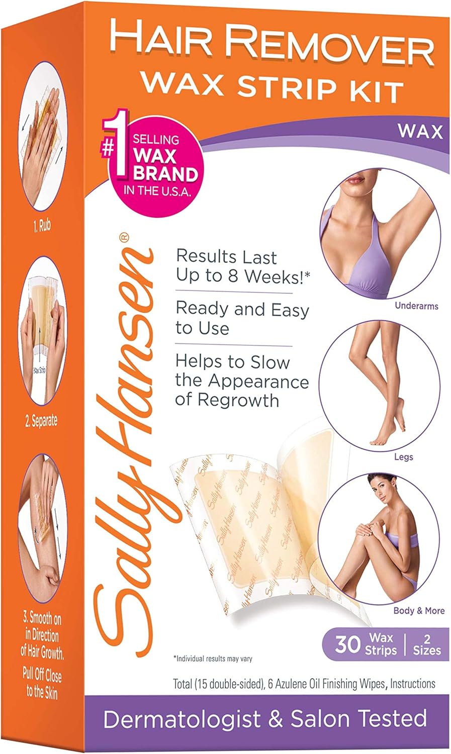 SALLY HANSEN HAIR REMVR WAX STRP KIT 34C