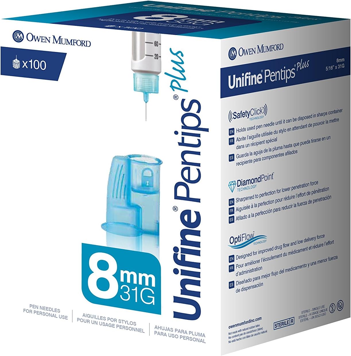 UNIFINE PENTIPS PLUS 8MMX31G 100CT