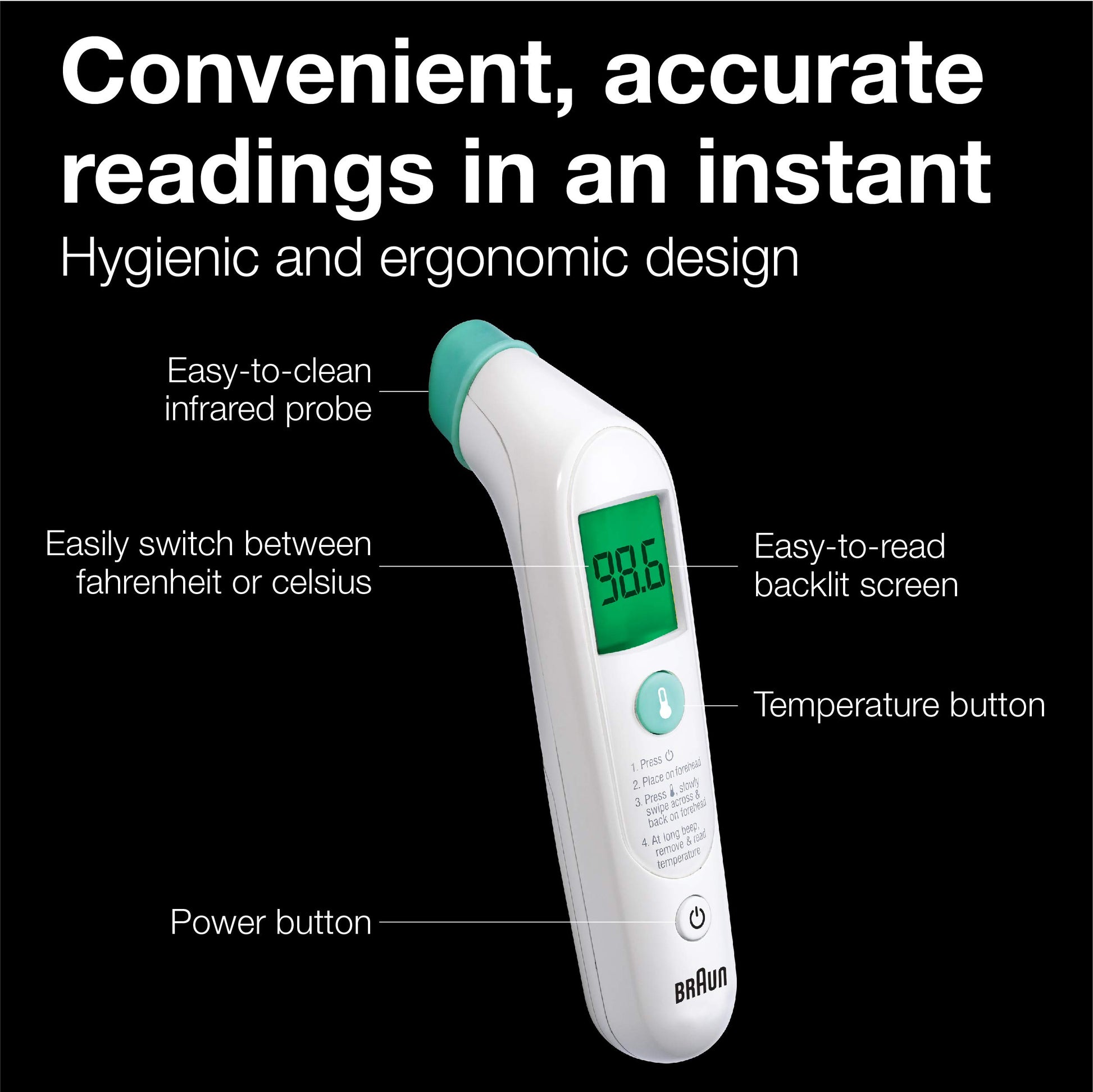 BRAUN TEMPLESWIPE THERMOMETER EQ