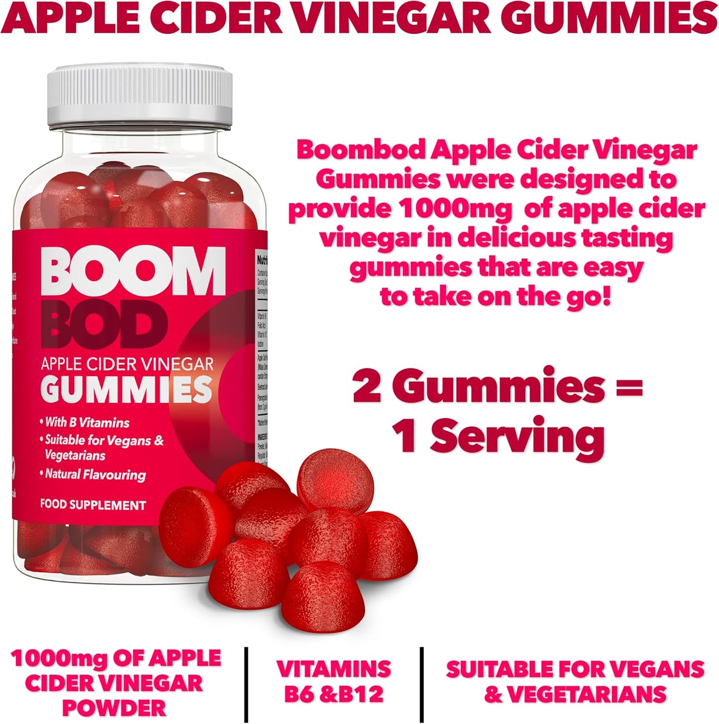 APPLE CIDER VINEGAR GUMMIES 60CT NAT BOU