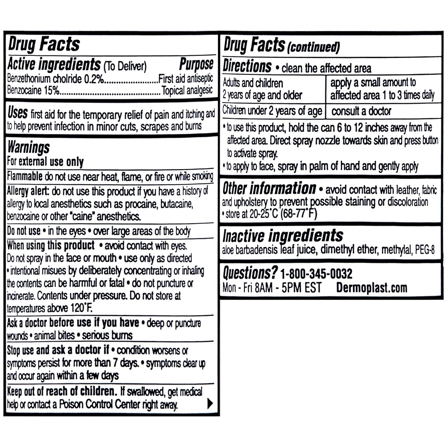 DERMOPLAST KIDS NO STNG FRST AID SPY 2OZ