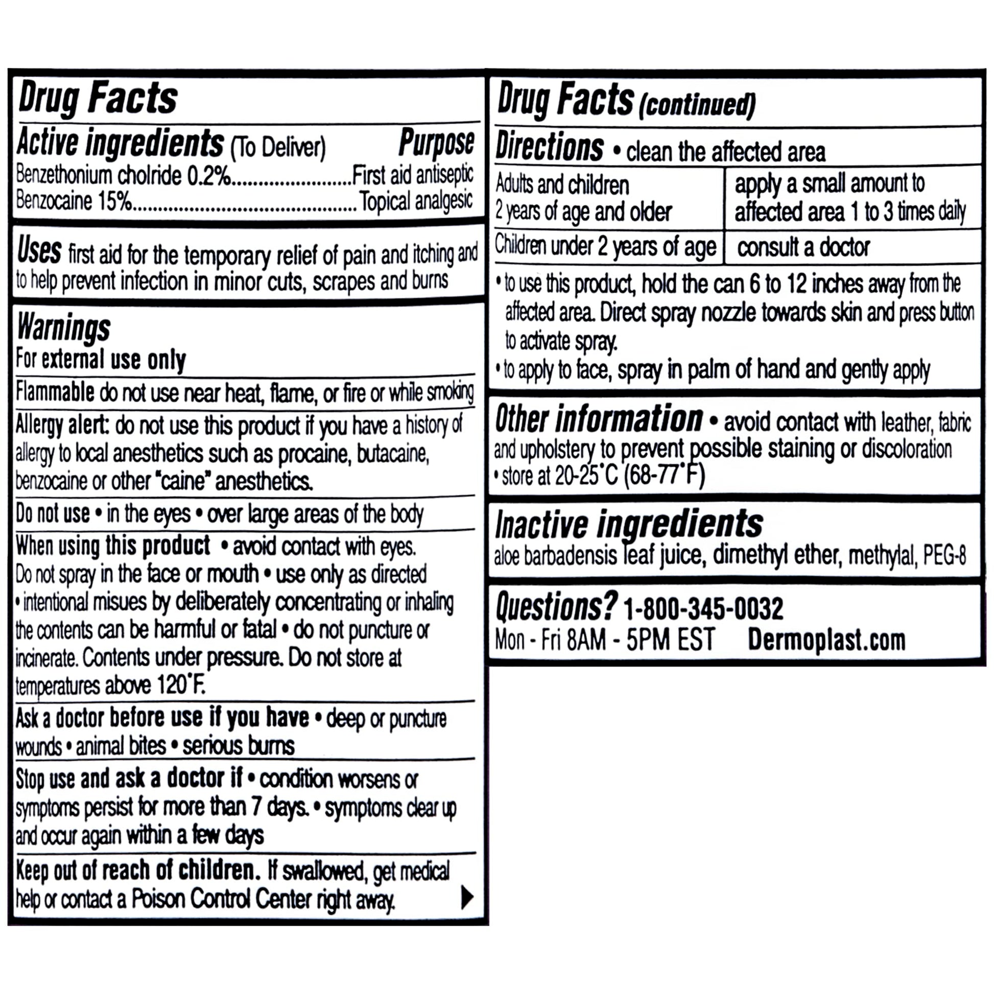 DERMOPLAST KIDS NO STNG FRST AID SPY 2OZ