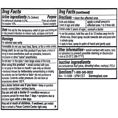 DERMOPLAST KIDS NO STNG FRST AID SPY 2OZ