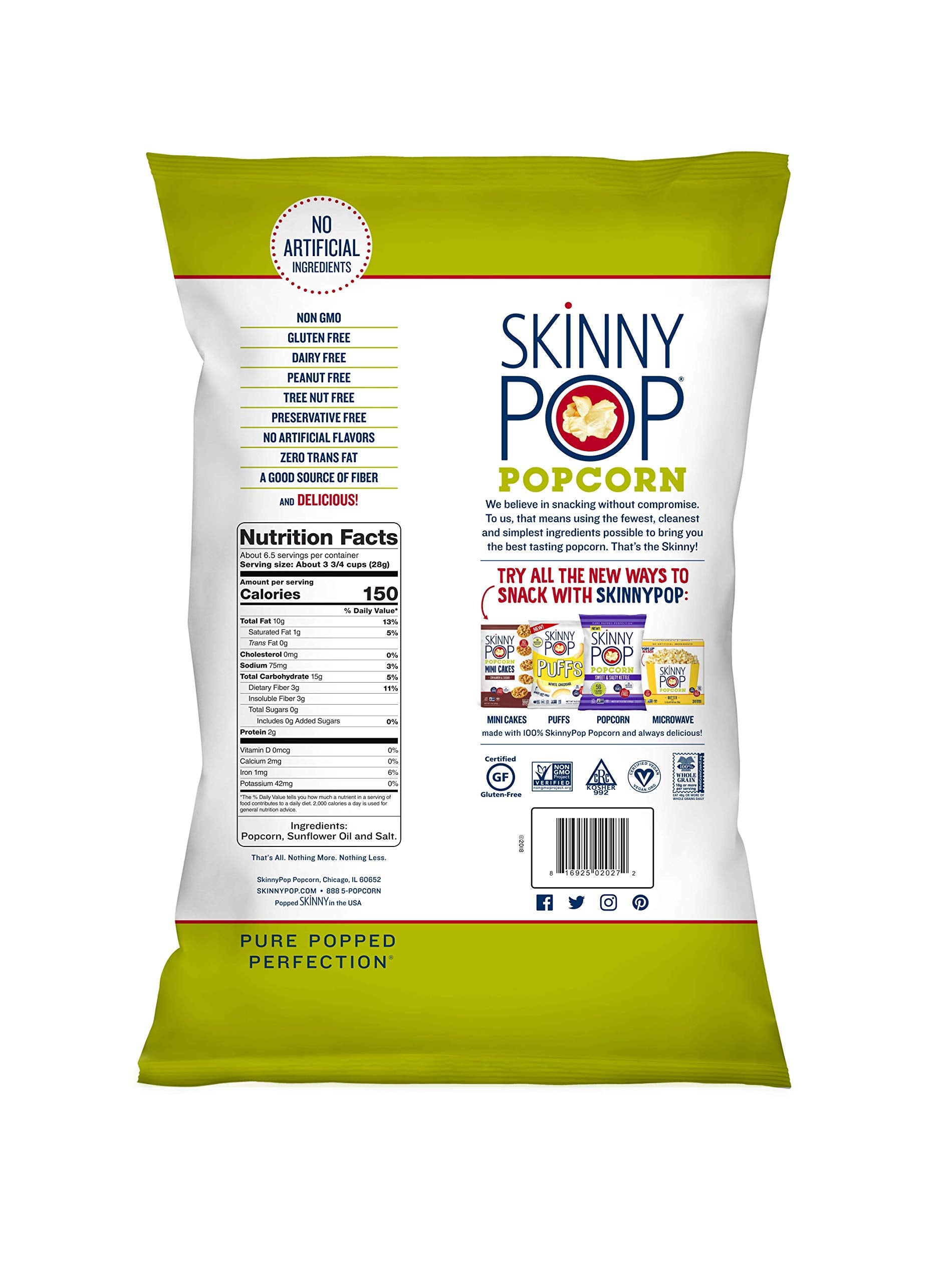 SKINNYPOP POPCORN POPCORN,ALL NATURAL