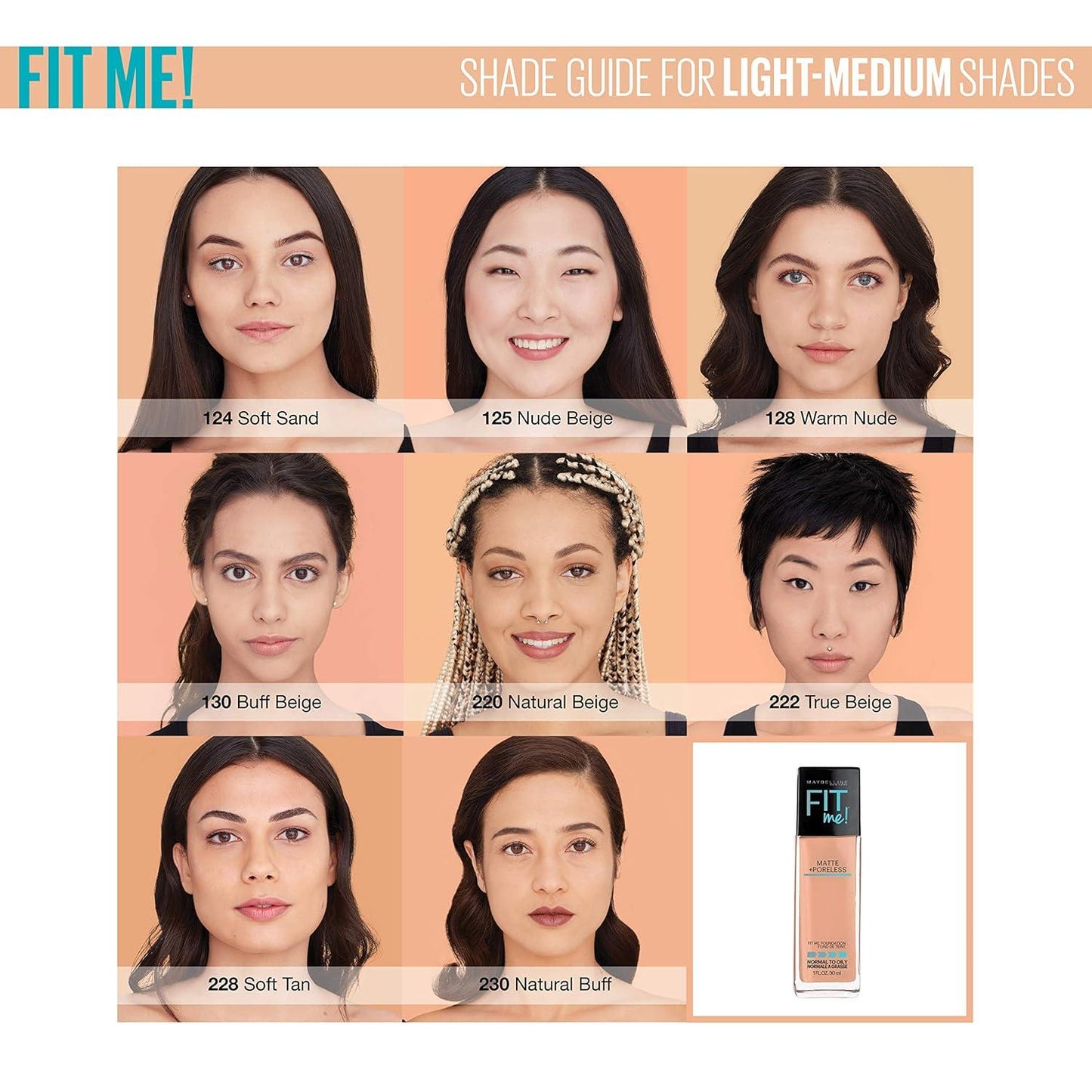 MAYBELLINE New York Fit Me Dewy + Smooth Foundation Makeup, 228 Soft Tan, 1 oz