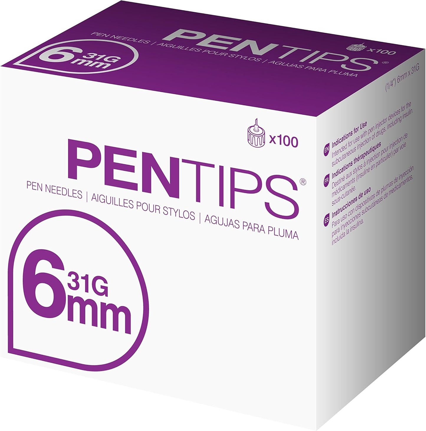 PENTIPS PEN NEEDLES 12MMX29G 100CT