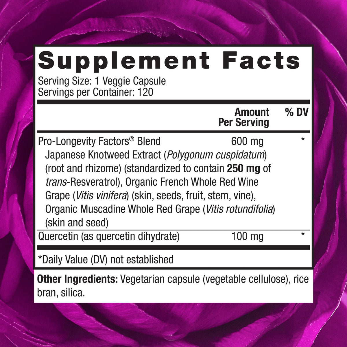 RESERVEAGE NUTRITION SUPP,RESVERATROL,250 MG