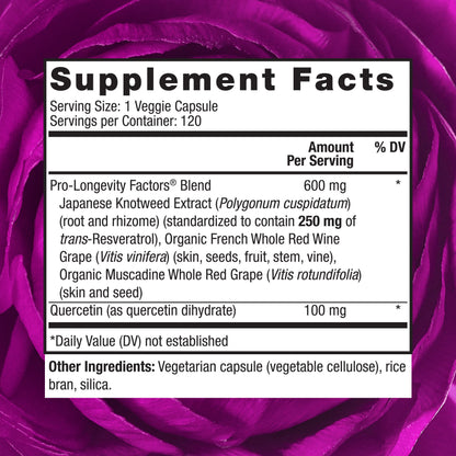 RESERVEAGE NUTRITION SUPP,RESVERATROL.250 MG