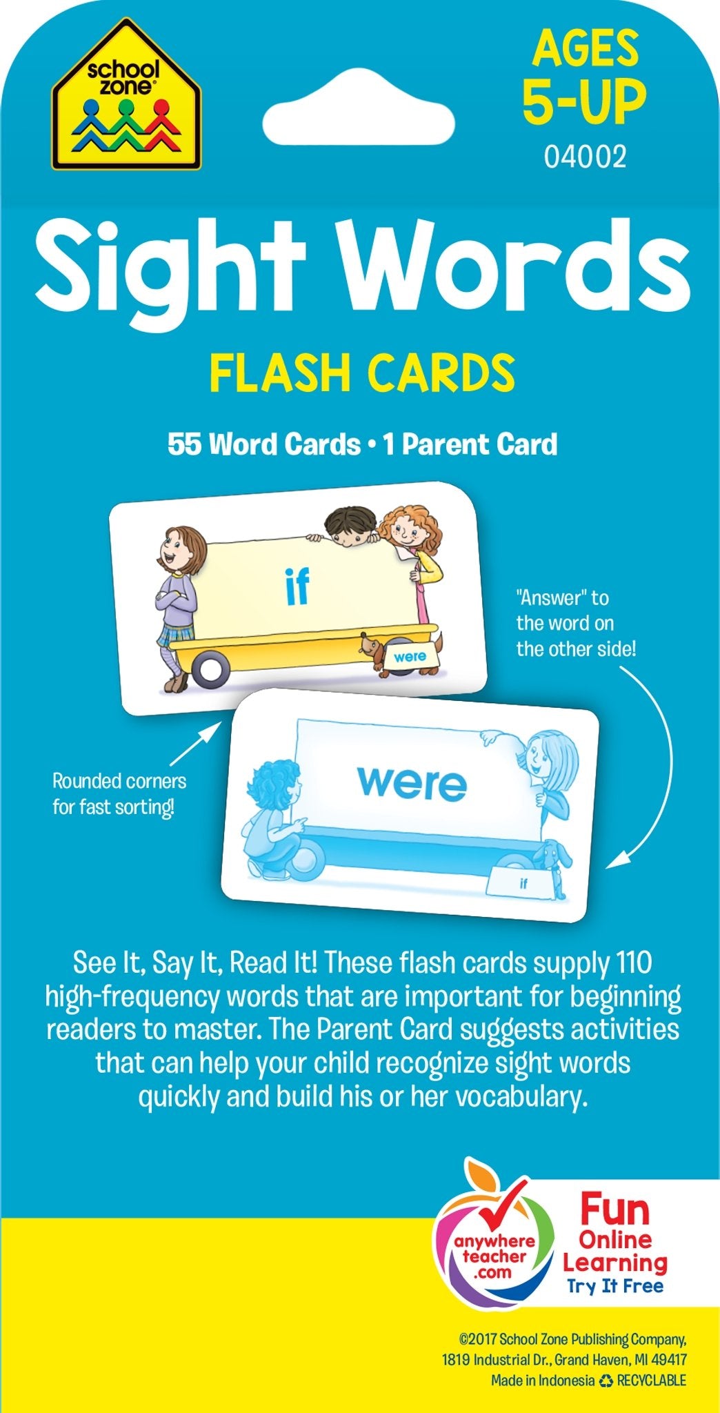 School Zone Sight Words Flash Cards