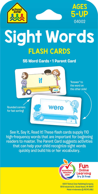 School Zone Sight Words Flash Cards