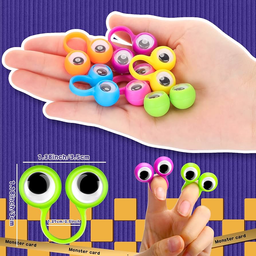 8 GOOGLY EYES FINGER PUPPETS