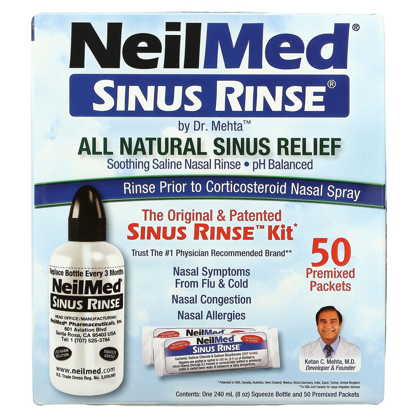 SINUS RINSE PK W/BTL 50