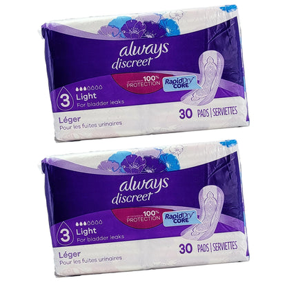 ALWAYS DISCREET BLD LK LT LNG PAD 111CT