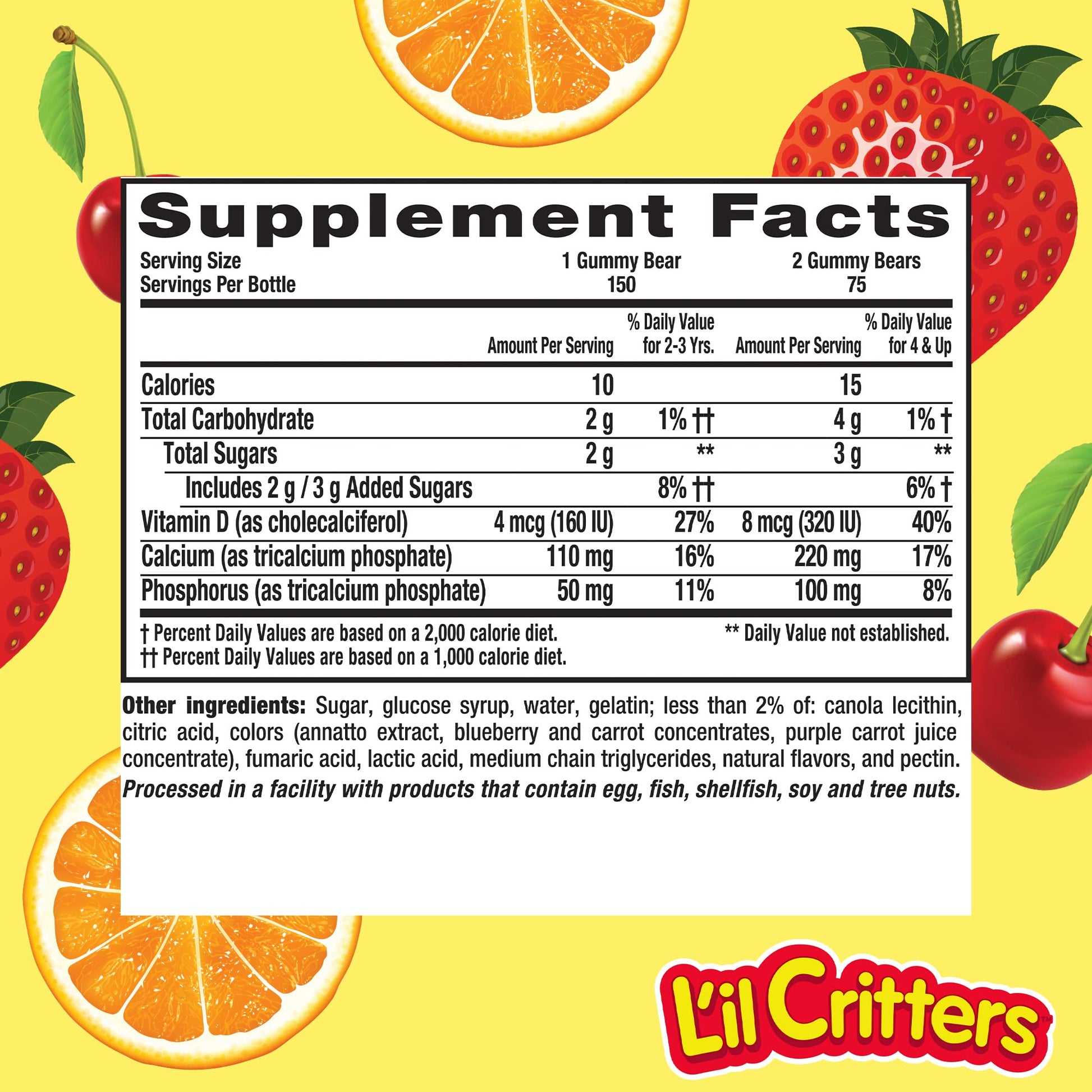 LIL CRITTERS CALC/VITA D CW 150