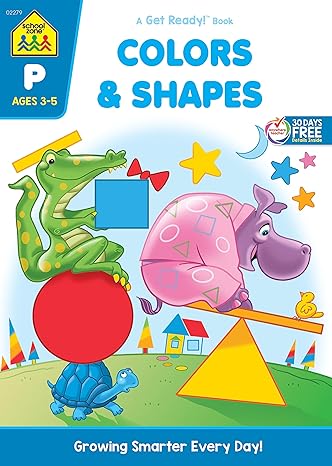 School Zone Color By Shape Animal Fun Workbook