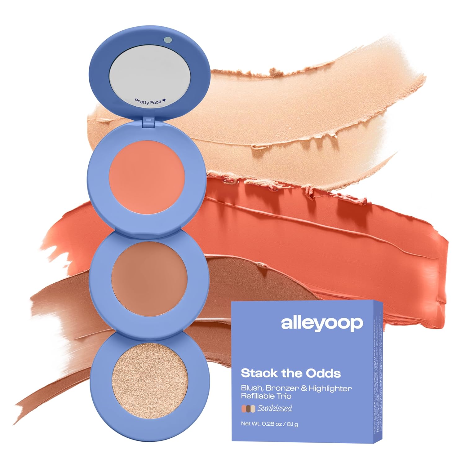 alleyoop Stack The Odds Cheek Trio, Blush, Bronzer & Highlighter - Cocktail Hour