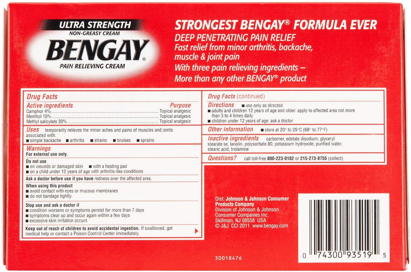 BENGAY ULT STRN PAIN RLF AP 4 LRG