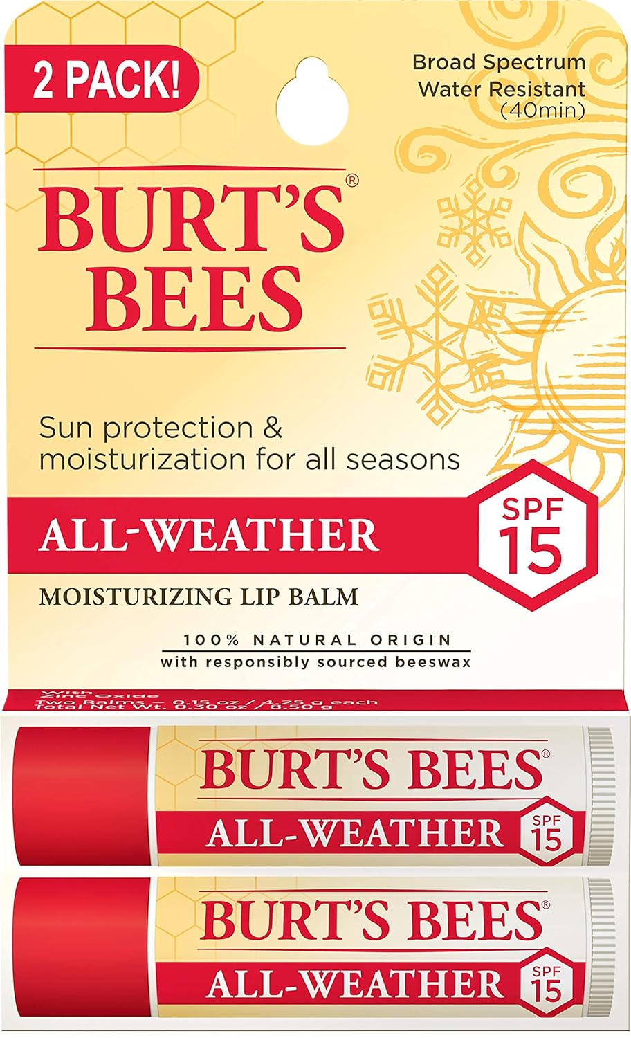 BURTS BEES ST 11% 2ALL WTHR SPF15