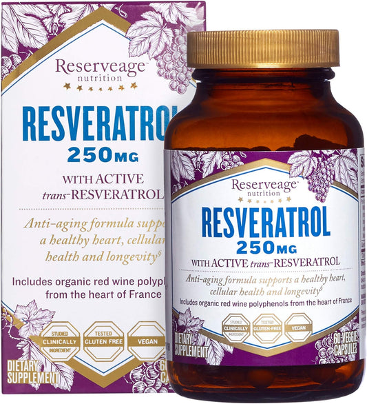 RESERVEAGE NUTRITION SUPP,RESVERATROL.250 MG