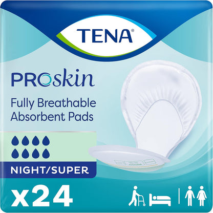 TENA NIGHT PAD 2X24 SUPER GRN