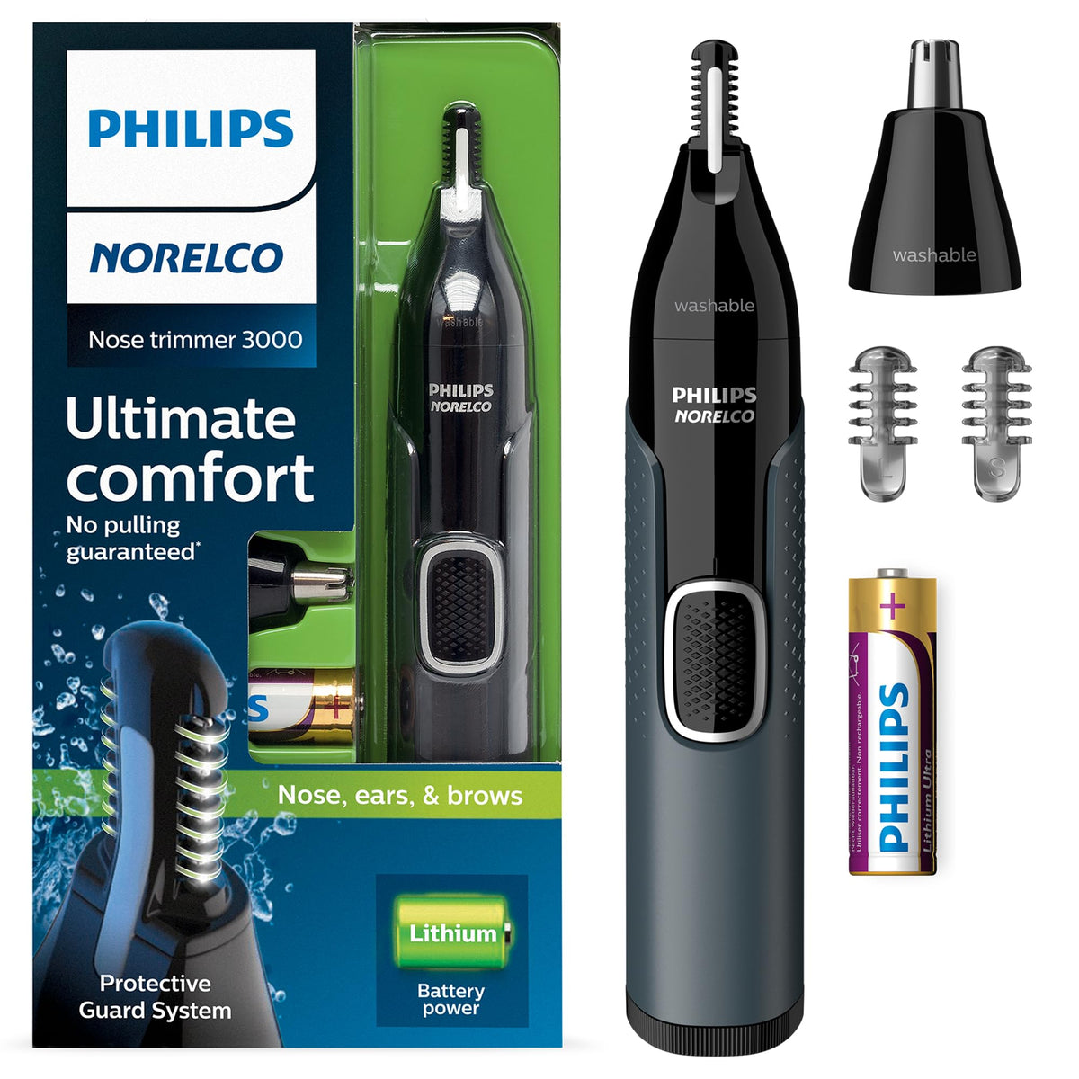 Philips Norelco Trimmer Nose 3000 Battery Powered