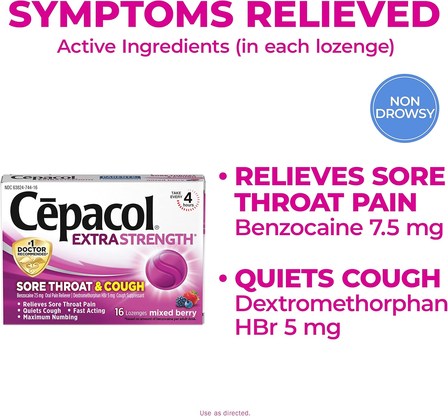 CEPACOL ES LOZ SORE THRT/CGH BERRY 16CT