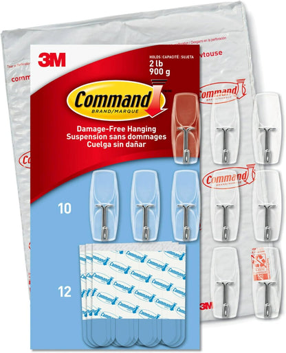Command Medium Wire Wall Hooks - White, 2 Hooks + 4 Strips
