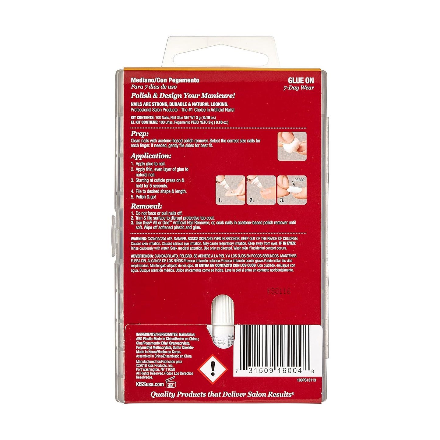 Kiss 100 Full Cover Nails Active Oval (Medium Length)