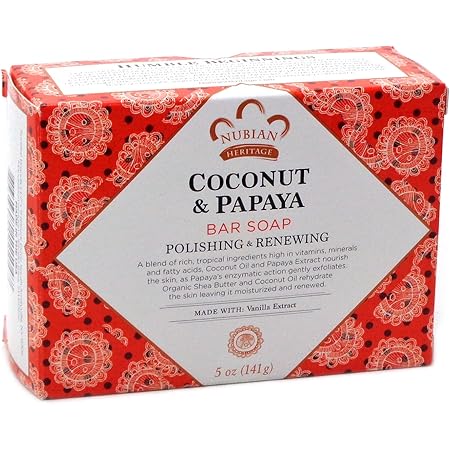 NUBIAN HERITAGE BAR SOAP,COCONUT & PAPAYA