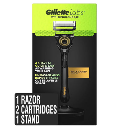 Gillette Mens Razor With Exfoliating Bar 2 Refills