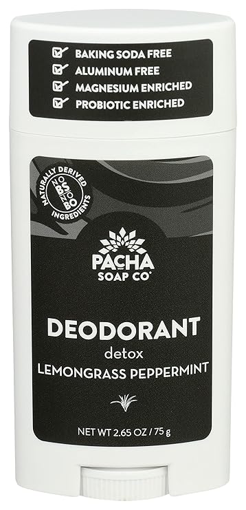 PACHA SOAP CO DEODORANT, LEMONGRASS PEPPERMINT 2.65 OZ