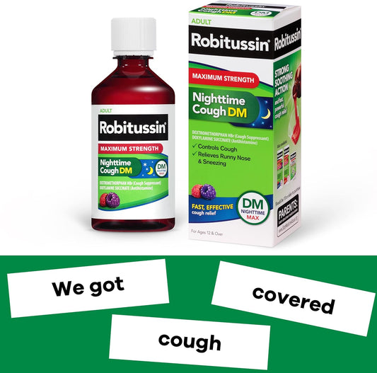 ROBITUSSIN DM MAX STR NIGHTTIME CGH 8OZ