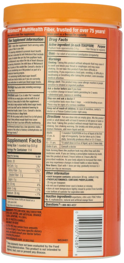 METAMUCIL SMOOTH ORANGE S/F PKT 30X5.8GM