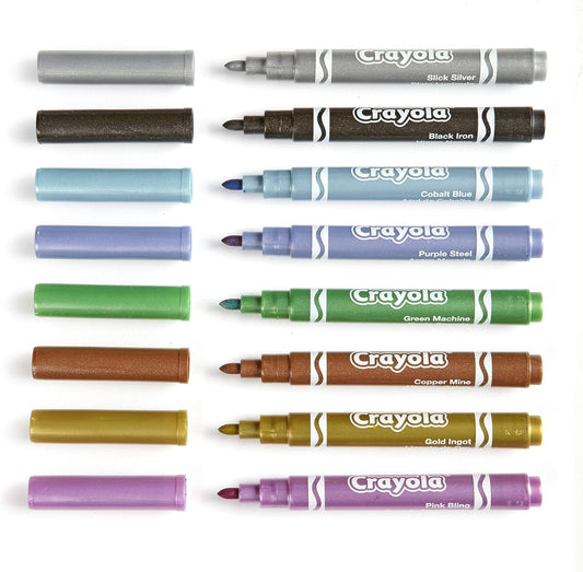 Crayola Metallic Markers, 8 count