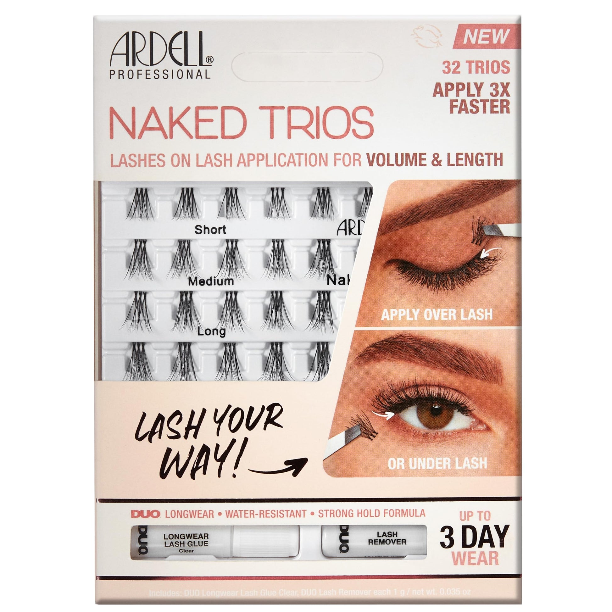 Ardell Naked 3/4 Lashes + Duo Pipette - 424 Lash