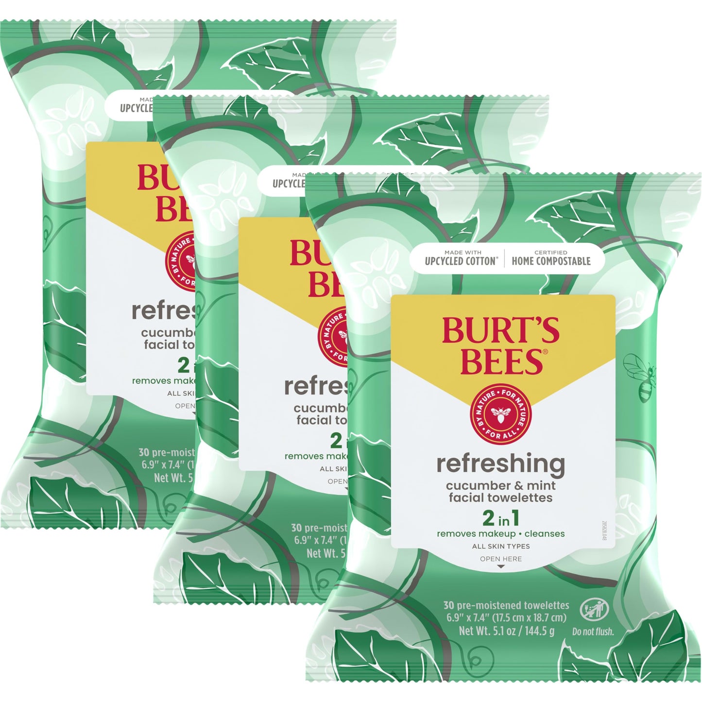 BURT'S BEES FACIAL CLEAN SENS WIPES 30CT