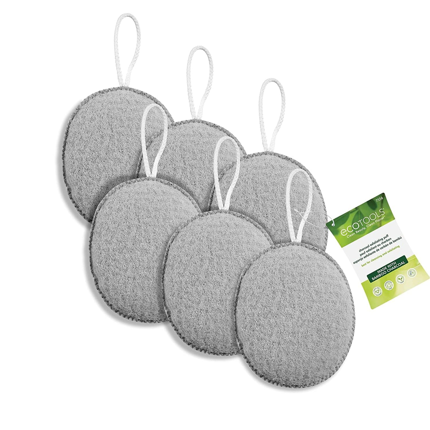 EcoTools Infused Facial Sponges - Rose Petal Bamboo Charcoal, 3 count