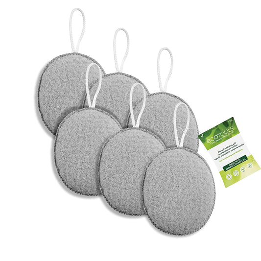 EcoTools Infused Facial Sponges - Rose Petal Bamboo Charcoal, 3 count
