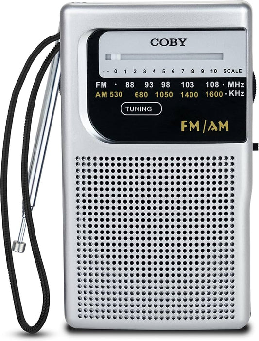 COBY AM/FM RADIO PKTSZ W/EBD