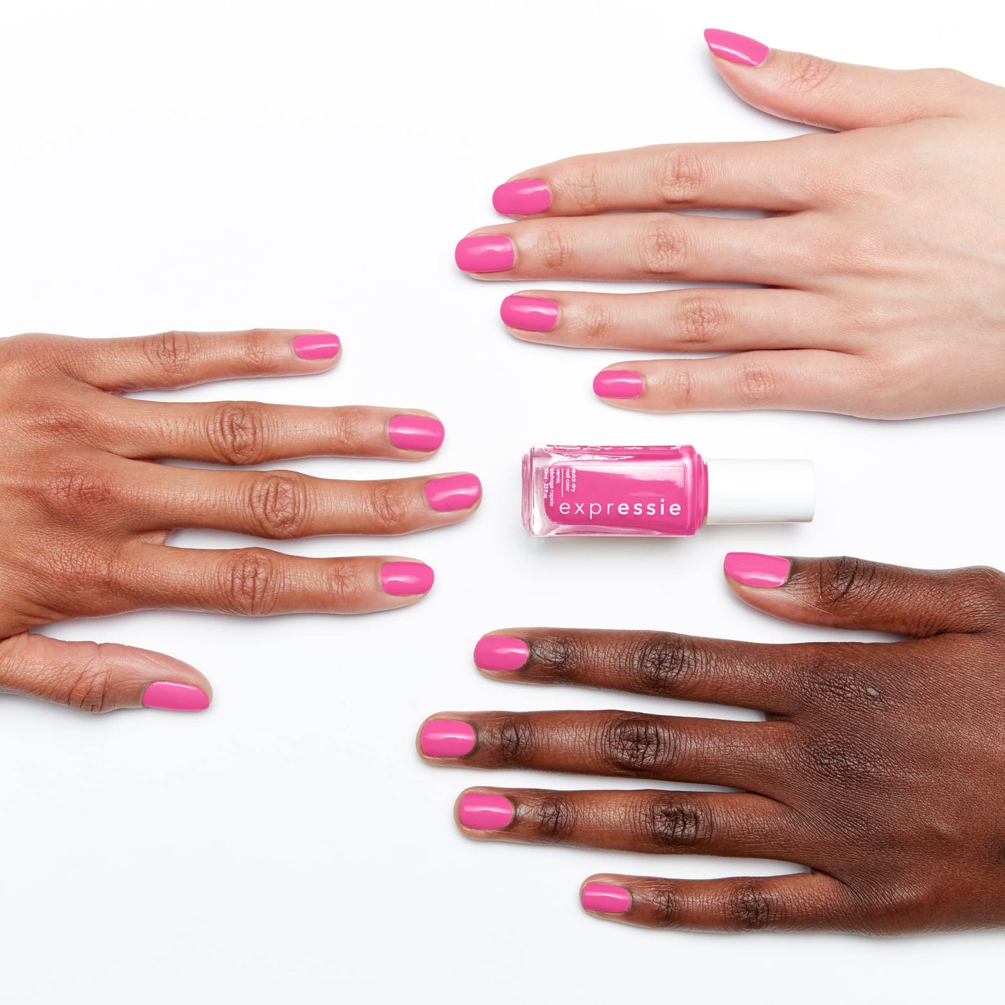 essie expressie quick dry nail polish, vegan formula, hot pink, Trick Clique, 0.33 fl oz