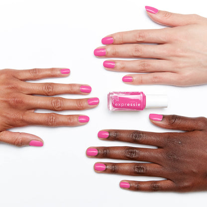 essie expressie quick dry nail polish, vegan formula, hot pink, Trick Clique, 0.33 fl oz