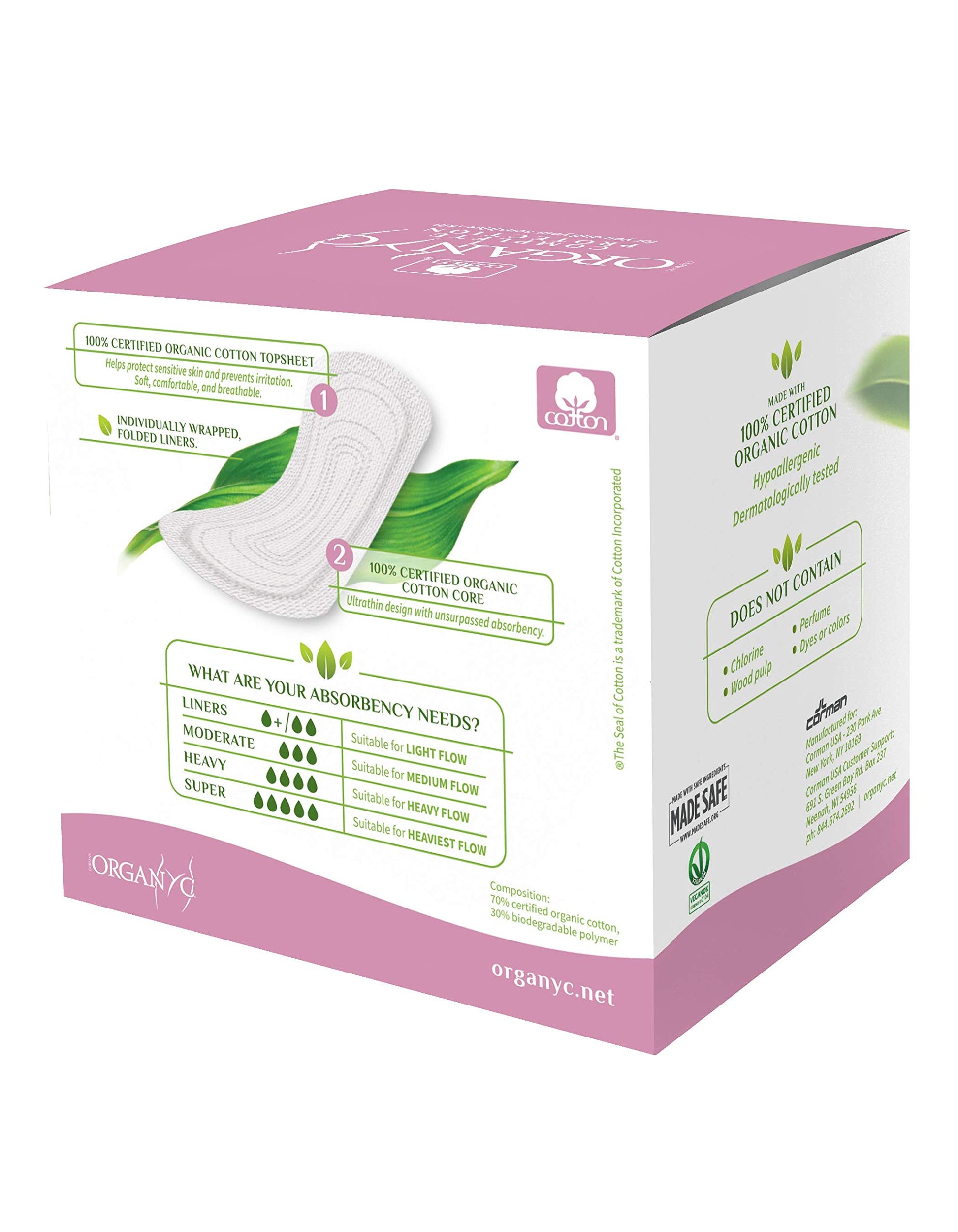 ORGANYC PANTY LINERS,CTN,FOLDED
