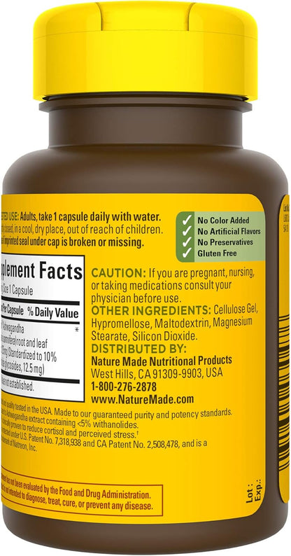 ASHWAGANDHA 125MG CAP 60CT NAT MADE