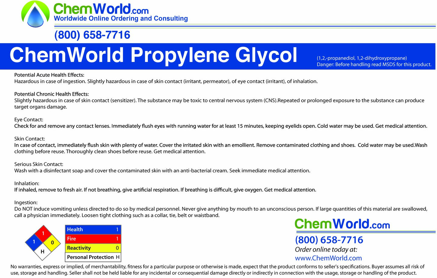 PROPYLENE GLYCOL SOLUTION 480ML PADDOCK