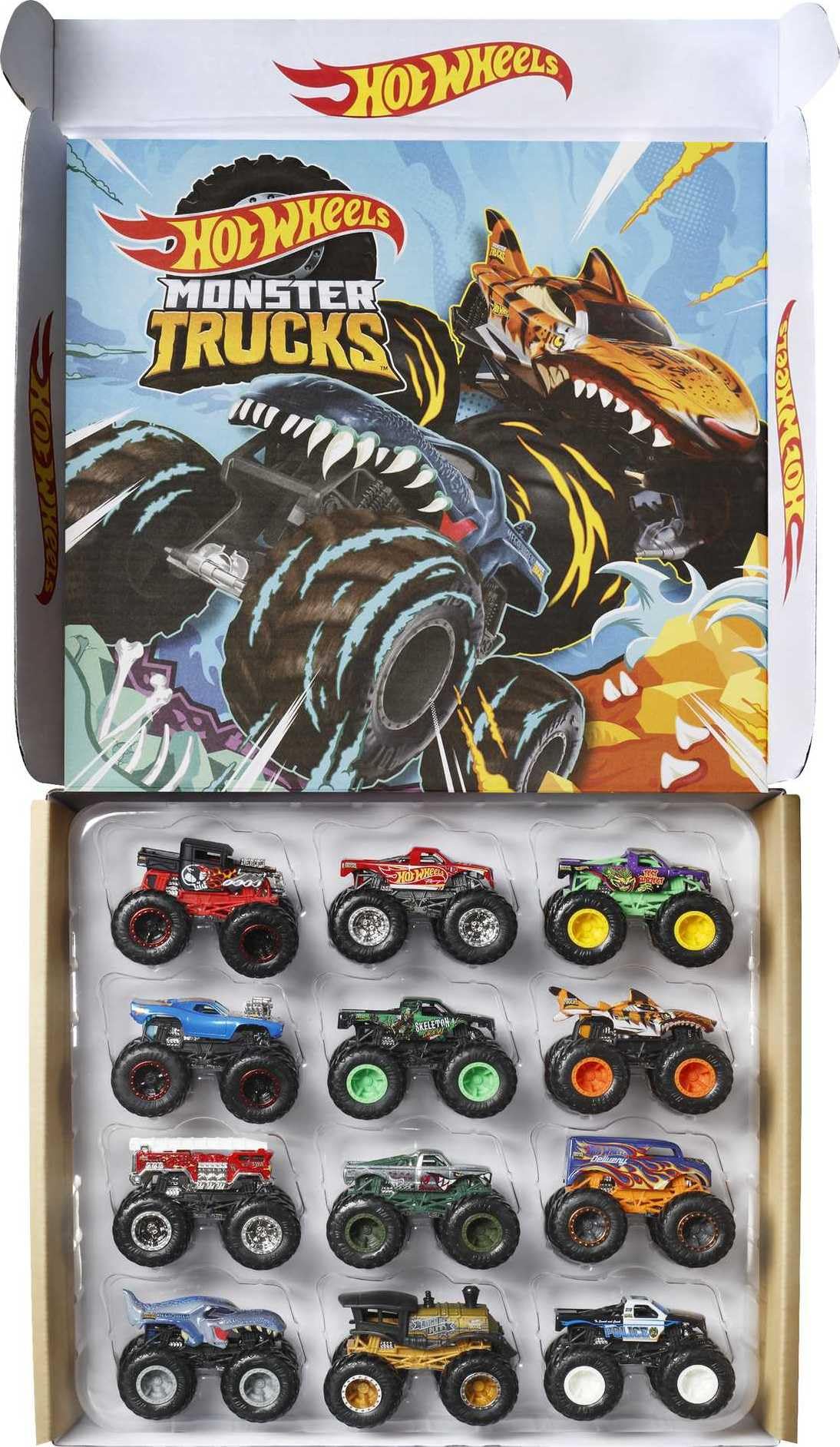 Hot Wheels Monster Trucks Set of 3 1:64 Scale Color Shifters Toy Trucks