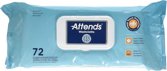 ATTENDS WASH CLOTH CONVENIENCE PAK 72CT