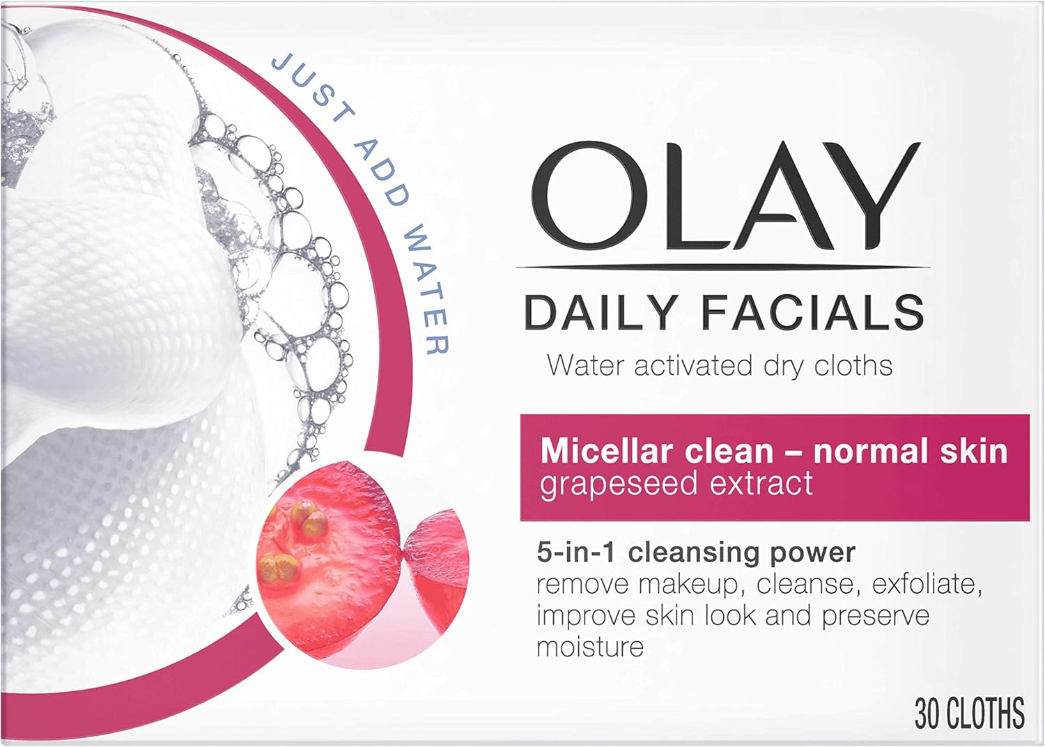 OLAY DAILY FACIAL 5IN1 SENS DRY WPE 33CT