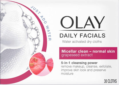 OLAY DAILY FACIAL 5IN1 SENS DRY WPE 33CT