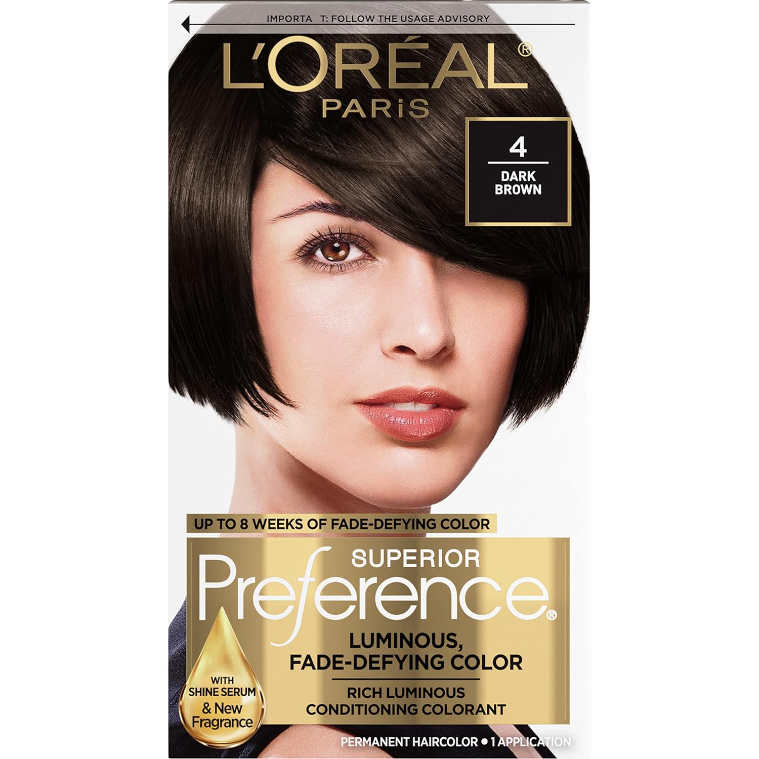 L'ORÉAL PARIS Superior Preference Permanent Hair Color, 4 Dark Brown, 6.5 fl. oz.